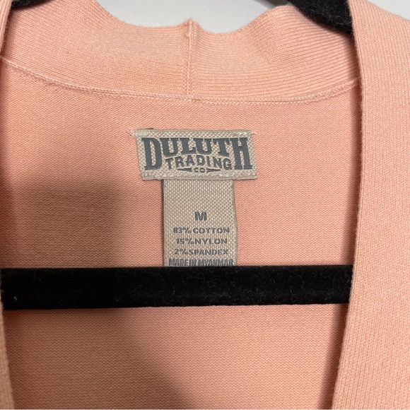 Duluth Trading Co Striped Knit Button Down Stretchy Cardigan Sweater Pink Size M - Picture 5 of 6